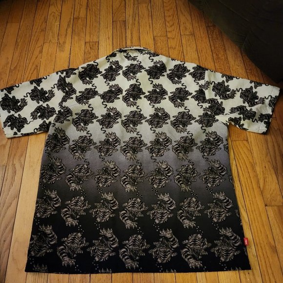 JNCO Jeans Angry Tiger Men's Button Down Front Short Sleeve Shirt Size XL - Picture 3 of 8